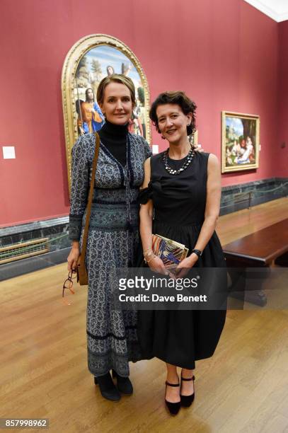 Saffron Aldridge and Melanie Clore attend 'Unexpected View' co-hosted by the National Gallery and Galerie Thaddaeus Ropac on the occasion of Frieze...