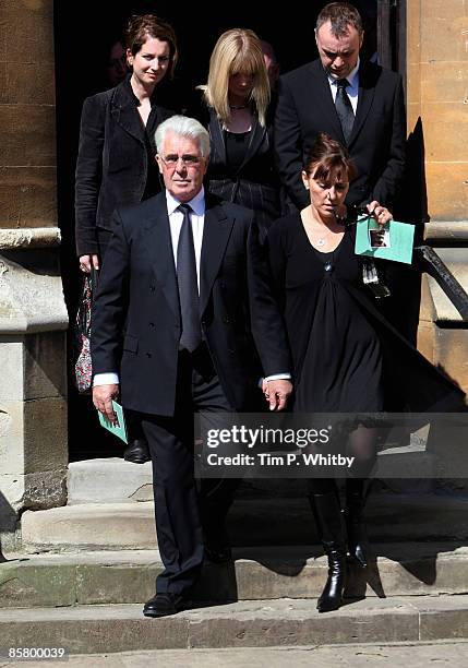 Max Clifford and his partner Jo Westwood after the funeral service for Television celebrity Jade Goody at St.John the Baptist Church on April 4, 2009...