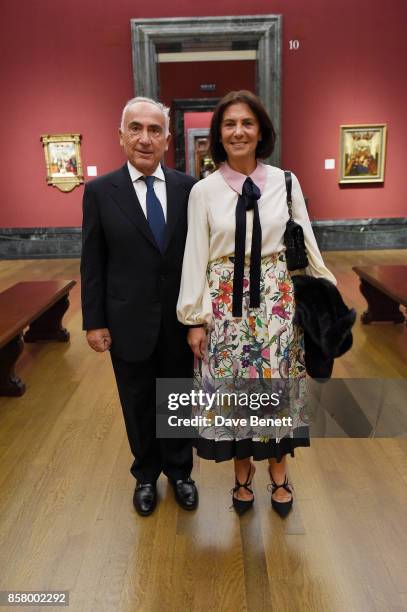 Freddy and Muriel Salem attends 'Unexpected View' co-hosted by the National Gallery and Galerie Thaddaeus Ropac on the occasion of Frieze 2017 at The...