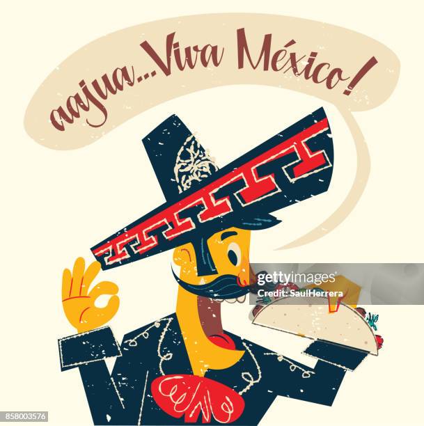 ilustraciones, imágenes clip art, dibujos animados e iconos de stock de charro mexicano comiendo un taco - cowboy