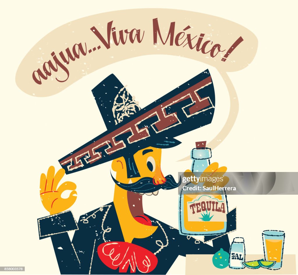 Charro mexicano beber tequila