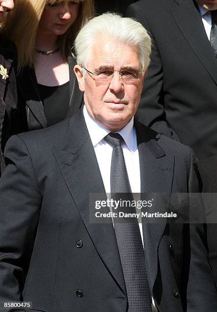 Max Clifford attends the funeral service for Television celebrity Jade Goody at St.John the Baptist Church on April 4, 2009 in Buckhurst Hill,...