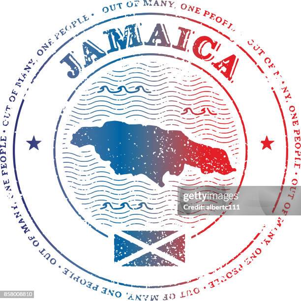 jamaika reisen stempel - jamaica stock-grafiken, -clipart, -cartoons und -symbole