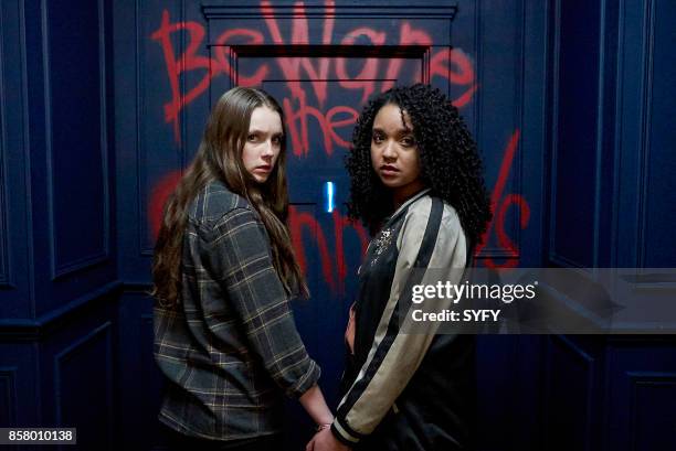 The Exit" Episode 110 -- Pictured: Amy Forsyth as Margot, Aisha Dee as Jules --