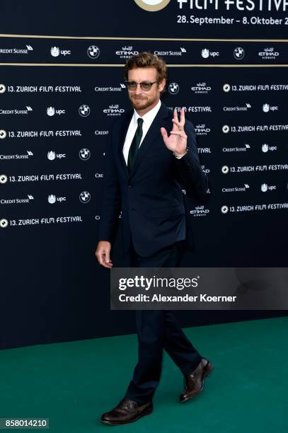 Simon Baker attends the 'Breath' premiere at the 13th Zurich Film Festival on October 5, 2017 in Zurich, Switzerland. The Zurich Film Festival 2017...