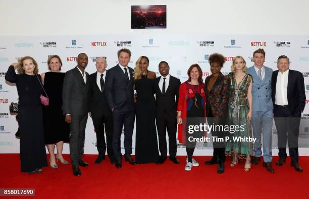 Producers Sally Jo Effenson, Kim Roth, Charles D. King, Cassian Elwes, actors Jason Clarke, Mary J. Blige, Jason Mitchell, +BFI Head of Festivals...