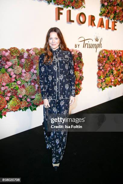 German actress Hannah Herzsprung attends the Florale By Triumph Dinner Hosted By Julianne Moore Dinner at Altes Stadthaus on October 5, 2017 in...