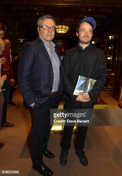 Jacopo Etro and Dan Rees attend the opening of 'Notes From A Misunderstood Weed', a collaboration between Jacapo Etro and Welsh artist Dan Rees, at...