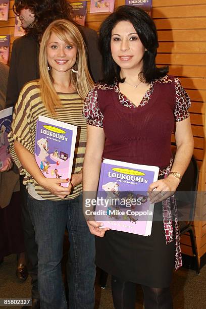 Actree Marcy Rylan and CBS News Anchor Alexis Christoforous attend attend the book launch for "Loukoumi's Good Deeds" at Barnes & Noble at Lincoln...