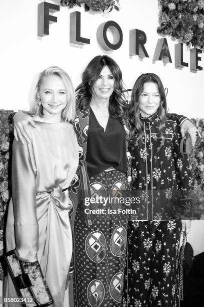 German actress Anna Maria Muehe, German actress Iris Berben and German actress Hannah Herzsprung attend the Florale By Triumph Dinner Hosted By...