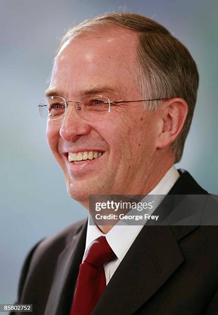 Neil Andersen, 57 of Pocatello, Idaho answers questions at a press conference after he was named to the Mormon Apostleship by Mormon President Thomas...