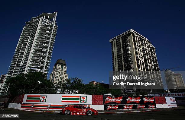 Jamie Melo drives the GT2 Risi Competizione Ferrari 430 GT during the American Le Mans Series Acura Sports Car Challenge of St. Petersburg on April...