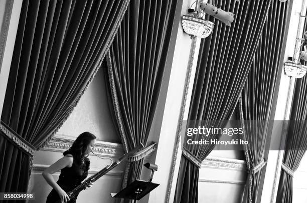 Musician Shelly Monroe Huang, of Ensemble ACJW, plays bassoon as she performs 'Histories' at Carnegie Hall's Weill Recital Hall, New York, New York,...