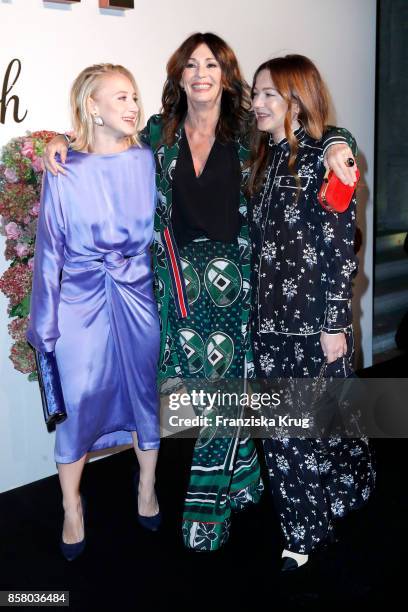 German actresses Anna Maria Muehe, Iris Berben and Hannah Herzsprung in in Erdem x H&M attend the Florale By Triumph Dinner Hosted By Julianne Moore...