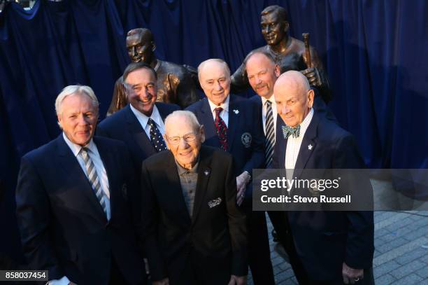 Leafs greats Darryl Sittler, Frank Mahovlich, Johnny Bower, Red Kelly, Wendel Clark and Dave Keon. The Toronto Maple Leafs will be unveil four new...