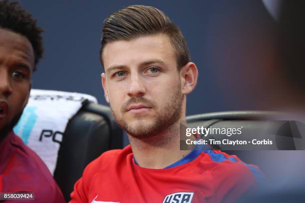 Matt Besler of the United States on the bench during the United States Vs Costa Rica CONCACAF International World Cup qualifying match at Red Bull...