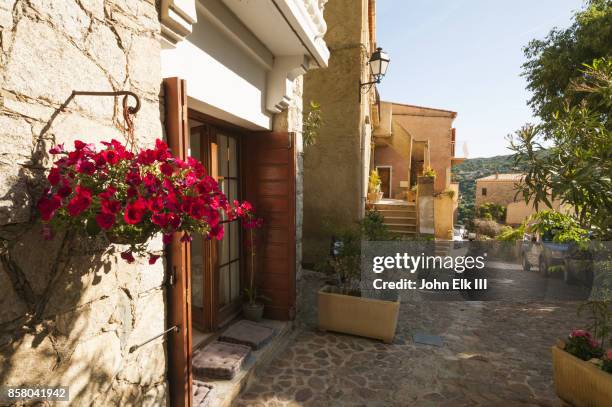 cateri street scene with homes - balagne stock pictures, royalty-free photos & images