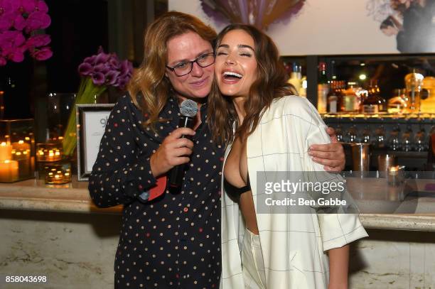 Francesca Raminella and Olivia Culpo attend the launch of ghd hair North America Nocturne Holiday Campaign with Olivia Culpo & Justine Marjan on...