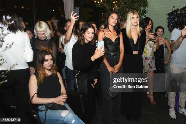 Shanina Shaik and Devon Windsor attend the launch of ghd hair North America Nocturne Holiday Campaign with Olivia Culpo & Justine Marjan on October...