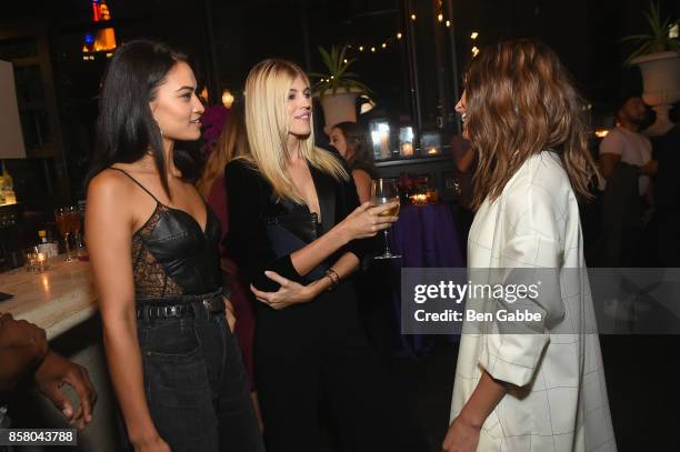 Shanina Shaik, Devon Windsor and Olivia Culpo attend the launch of ghd hair North America Nocturne Holiday Campaign with Olivia Culpo & Justine...