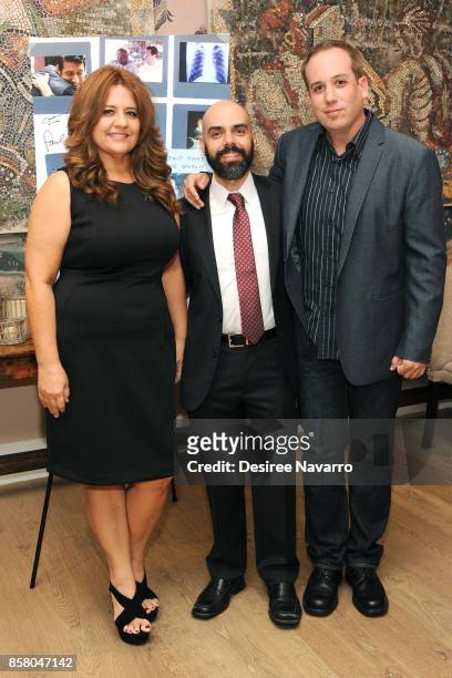Cori Shepherd Stern, Pedro Kos and Kief Davidson attend 'Bending The Arc' New York Screening at the Whitby Hotel on October 5, 2017 in New York City.