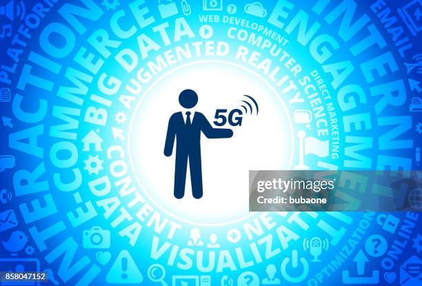 5g connection icon on internet modern technology words background - covering camera stock illustrations