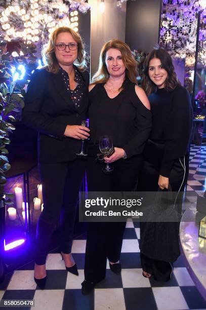 Francesca Raminella, Marina Feldman and Alex Kalatzis attend the launch of ghd hair North America Nocturne Holiday Campaign with Olivia Culpo &...