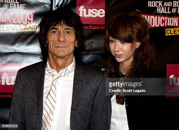 Rock and Roll Hall of Fame Presenter Ron Wood and Ekaterina Ivanova attend the 24th Annual Rock and Roll Hall of Fame Induction Ceremony at Public...