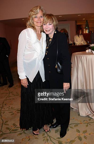 Brenda Siemer-Scheider and actress Shirley MacLaine attend Smiles from the Stars: A Tribute to the Life and Work of Roy Scheider at The Beverly Hills...