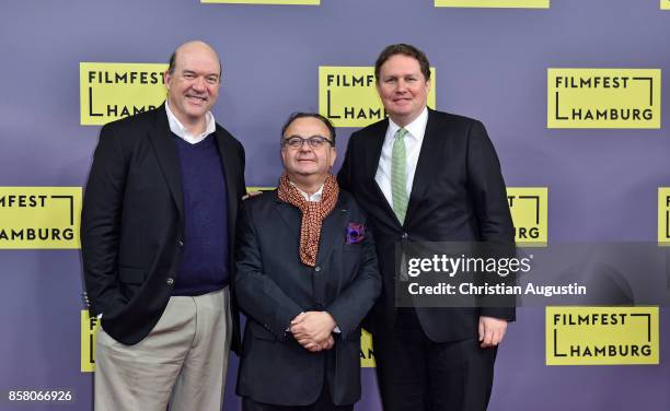 John Carroll Lynch , Albert Wiederspiel and Carsten Brosda attend the premiere of 'Lucky' during the opening night of Hamburg Film Festival 2017 at...