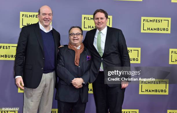 John Carroll Lynch , Albert Wiederspiel and Carsten Brosda attend the premiere of 'Lucky' during the opening night of Hamburg Film Festival 2017 at...