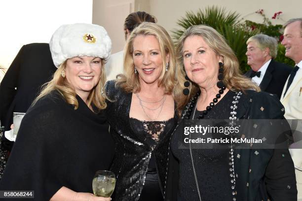 Patricia Hearst Shaw, Suzanne Tucker and Wendy Stark attend Hearst Castle Preservation Foundation Benefit Weekend "James Bond 007 Costume Gala" at...