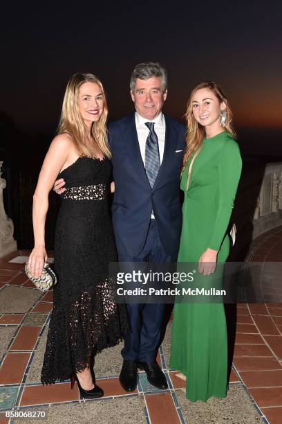 Amanda Hearst, Jay McInerney and Rebecca Revel attend Hearst Castle Preservation Foundation Benefit Weekend "James Bond 007 Costume Gala" at Hearst...