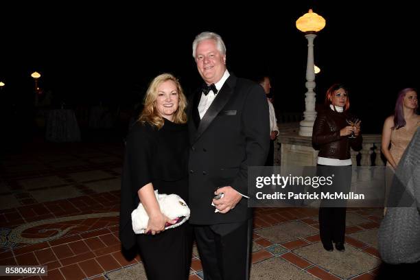 Patricia Hearst Shaw and Jamie Figg attend Hearst Castle Preservation Foundation Benefit Weekend "James Bond 007 Costume Gala" at Hearst Castle on...