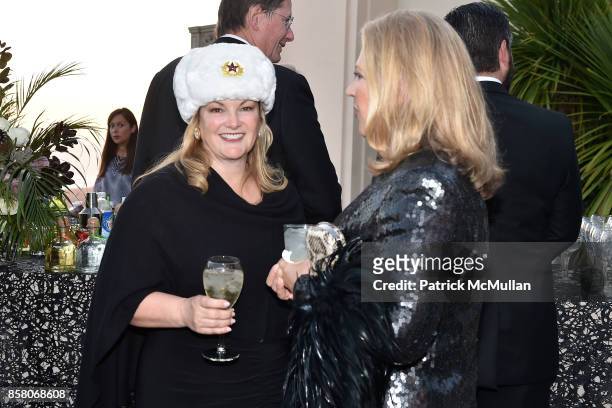 Patricia Hearst Shaw and Suzanne Tucker attend Hearst Castle Preservation Foundation Benefit Weekend "James Bond 007 Costume Gala" at Hearst Castle...