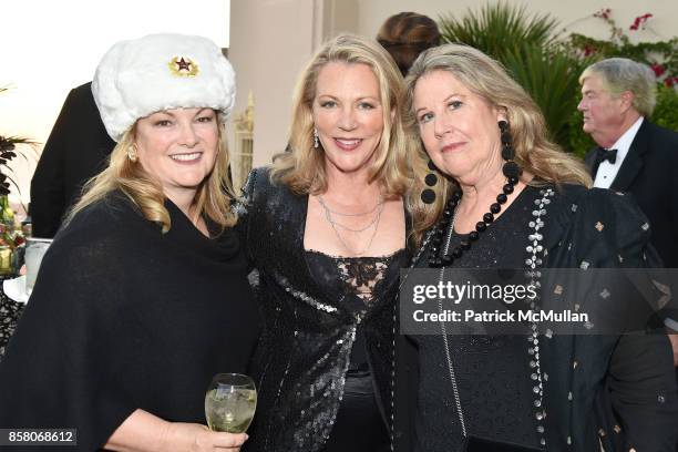 Patricia Hearst Shaw, Suzanne Tucker and Wendy Stark attend Hearst Castle Preservation Foundation Benefit Weekend "James Bond 007 Costume Gala" at...