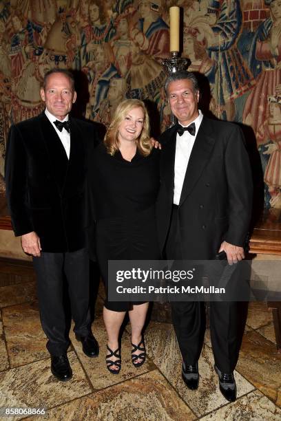 Tony Peck, Patricia Hearst Shaw and Carlo Marino attend Hearst Castle Preservation Foundation Benefit Weekend "James Bond 007 Costume Gala" at Hearst...