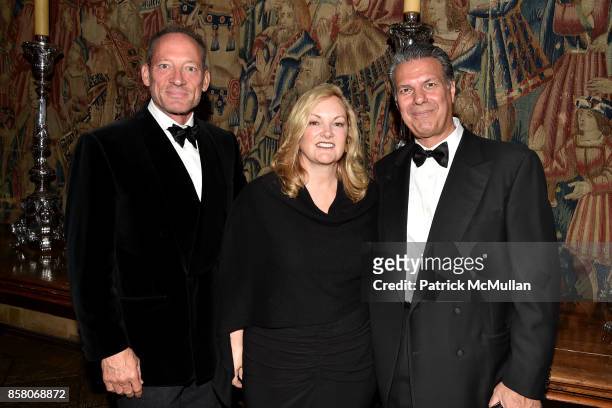 Tony Peck, Patricia Hearst Shaw and Carlo Marino attend Hearst Castle Preservation Foundation Benefit Weekend "James Bond 007 Costume Gala" at Hearst...