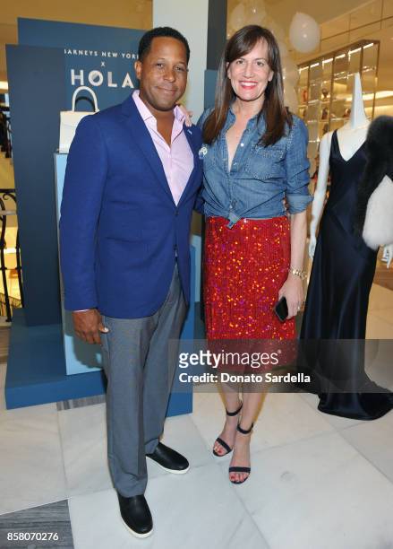 Chair Committee Tony Brown and CEO of Barneys New York Daniella Vitale attend a Cocktail Event in support of HOLA: Heart of Los Angeles hosted by...