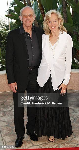 Actor Christopher Lloyd and Brenda Siemer-Scheider attend the Smiles from the Stars: A Tribute to the Life and Work of actor Roy Scheider at the...