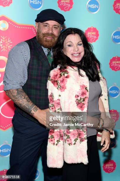 Chris Nicola and Adrienne Landau attend the HSN 2017 Holiday Cocktail Party at KOLA House on October 5, 2017 in New York City.