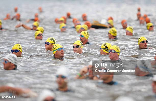 Competitors prepare for the start of the swim leg of the 2009 Ironman Australia on April 5, 2009 in Port Macquarie, Australia.