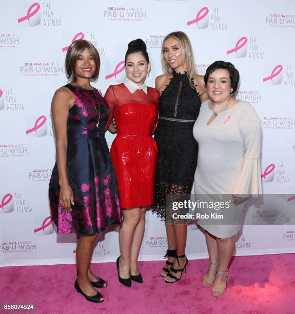 Larissa Podermanski, Krysta Rodriguez, Giuliana Rancic and Leslie Almiron attend The Pink Agenda 10th Annual Gala at Three Sixty Degrees on October...