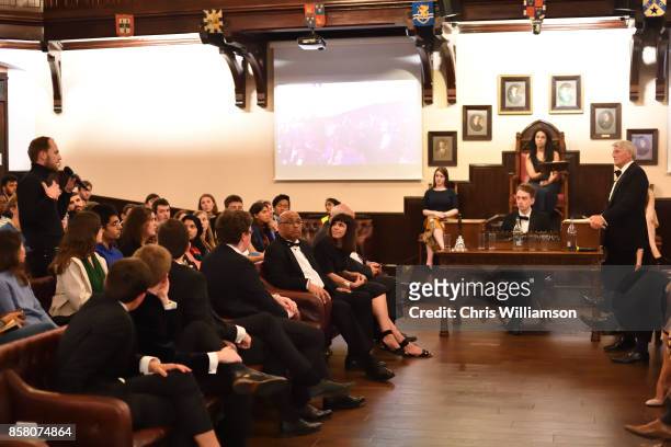 The Rt Hon Andrew Mitchell MP addresses new students at The Cambridge Union on October 5, 2017 in Cambridge, Cambridgeshire.