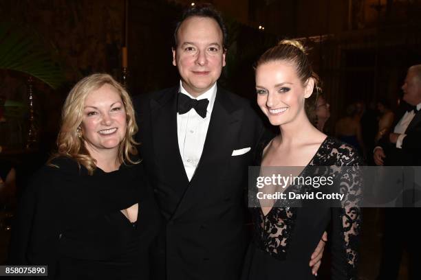 Patricia Hearst Shaw, George Farias and Lydia Hearst attend Hearst Castle Preservation Foundation Benefit Weekend "James Bond 007 Costume Gala" at...