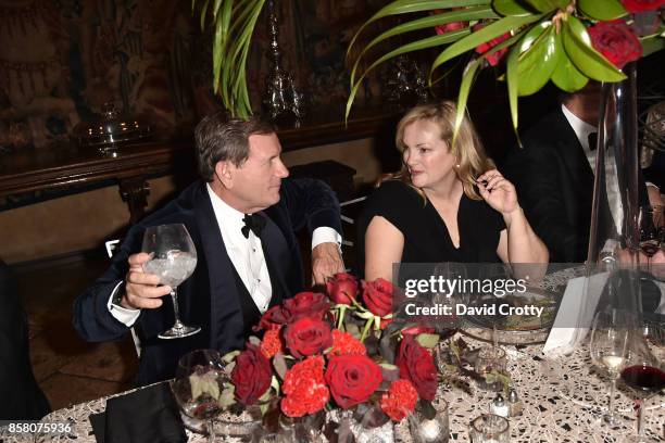 Joseph O. Tobin II and Patricia Hearst Shaw attend Hearst Castle Preservation Foundation Benefit Weekend "James Bond 007 Costume Gala" at Hearst...