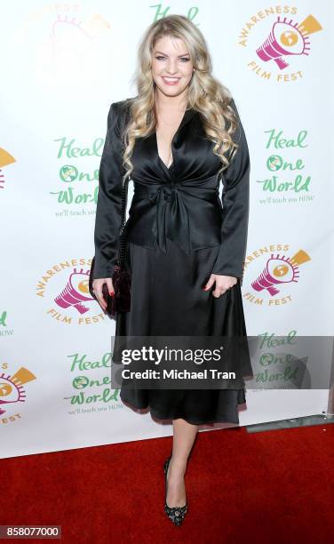 Pandora Todd arrives to the 2017 Awareness Film Festival Opening Night Premiere of "The Road to Yulin and Beyond" at Regal LA Live Stadium 14 on...