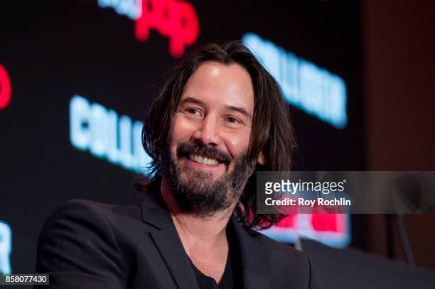 Keanu Reeves discusses "Replicas" during 2017 New York Comic Con - Day 1 on October 5, 2017 in New York City.
