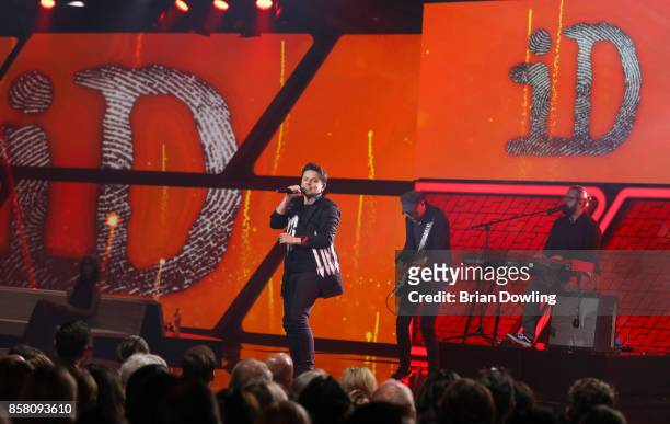 Michael Patrick Kelly performs at the Tribute To Bambi show at Station on October 5, 2017 in Berlin, Germany.