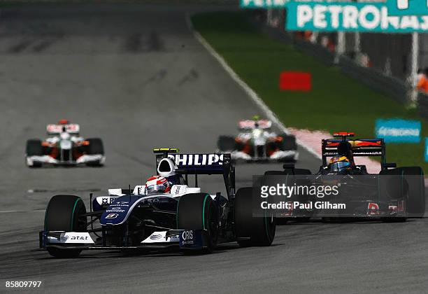Kazuki Nakajima of Japan and Williams drives during the Malaysian Formula One Grand Prix at the Sepang Circuit on April 5, 2009 in Kuala Lumpur,...